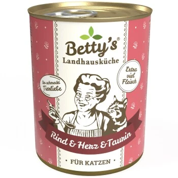 Betty's Landhausküche Rind & Herz 6 X 400g Für Katze 1 Betty's Landhausküche Rind & Herz 6 X 400g Für Katze
