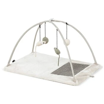 Trixie Kratzmatte Mit Spielzeugen Mobile Grau 2 Trixie Kratzmatte Mit Spielzeugen Mobile Grau – Bild 2