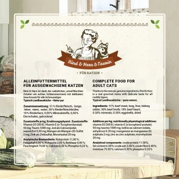 Betty's Landhausküche Rind & Herz 6 X 400g Für Katze 6 Betty's Landhausküche Rind & Herz 6 X 400g Für Katze – Bild 6