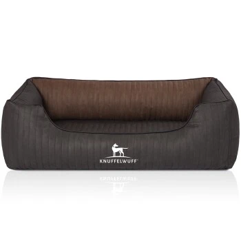 Knuffelwuff Orthopädisches Hundebett Outback Aus Laser-gestepptem Kunstleder Schwarz/ Braun M-L 6 Knuffelwuff Orthopädisches Hundebett Outback Aus Laser-gestepptem Kunstleder Schwarz/ Braun M-L – Bild 6