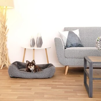 Lionto Hundebett Meliert Hundekissen Grau S 3 Lionto Hundebett Meliert Hundekissen Grau S – Bild 3