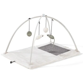 Trixie Kratzmatte Mit Spielzeugen Mobile Grau 6 Trixie Kratzmatte Mit Spielzeugen Mobile Grau – Bild 6