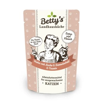Betty's Landhausküche Frischebeutel Huhn Mit Lachs 12 X 100g Für Katze 1 Betty's Landhausküche Frischebeutel Huhn Mit Lachs 12 X 100g Für Katze
