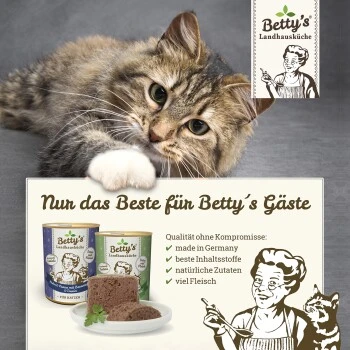 Betty's Landhausküche Rind & Herz 6 X 400g Für Katze 3 Betty's Landhausküche Rind & Herz 6 X 400g Für Katze – Bild 3