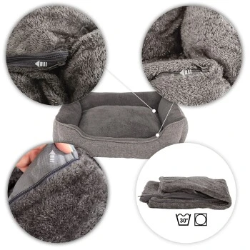 Lionto Hundebett Meliert Hundekissen Grau S 6 Lionto Hundebett Meliert Hundekissen Grau S – Bild 6