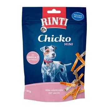 RINTI Chicko Mini Häppchen Mit Lachs 12x80g 1 RINTI Chicko Mini Häppchen Mit Lachs 12x80g