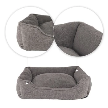 Lionto Hundebett Meliert Hundekissen Grau S 4 Lionto Hundebett Meliert Hundekissen Grau S – Bild 4