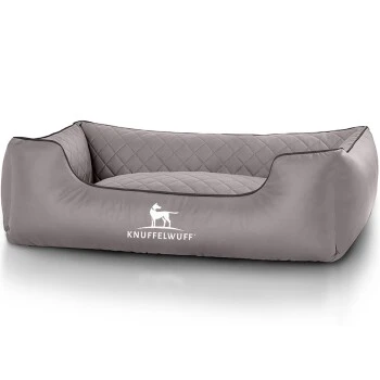 Knuffelwuff Hundebett Milan Aus Laser-gestepptem Kunstleder Grau M-L 1 Knuffelwuff Hundebett Milan Aus Laser-gestepptem Kunstleder Grau M-L