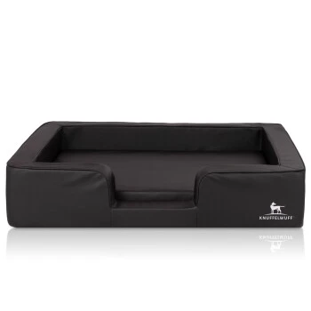 Knuffelwuff Orthopädisches Hundebett Mit Wendekissen Aus Kunstleder Indianapolis Schwarz M-L 4 Knuffelwuff Orthopädisches Hundebett Mit Wendekissen Aus Kunstleder Indianapolis Schwarz M-L – Bild 4