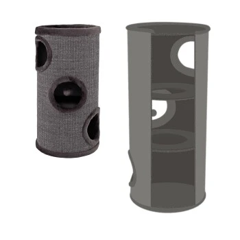 Lionto 70cm Kratztonne Mit Sisal Kratzturm Grau 6 Lionto 70cm Kratztonne Mit Sisal Kratzturm Grau – Bild 6